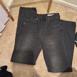 Zara Women's Charcoal Black Straight-Leg Jeans